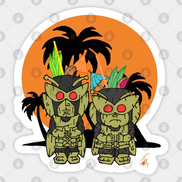 Henchman 21 and 24 tikis Sticker by Undeadredneck